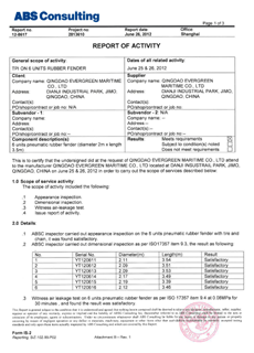 ABS certificate for pneumatic fenders