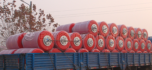 Cylindrical Buoys Ready for Shipment