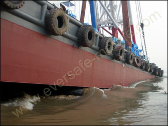 Launch driving barge with ship launching balloons